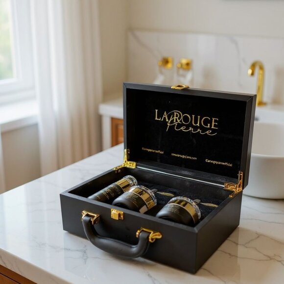 La Rouge Pierre™ Obsidian Set – Luxury Anti-Aging Skincare Trio - Picture 1 of 5